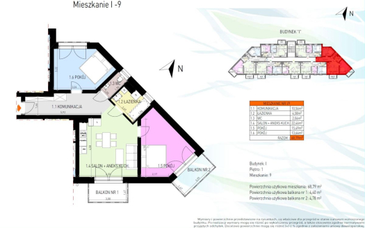 3 Pokoje | 2 Balkony| 68,79m2|Na Lipce|0% Prowizji